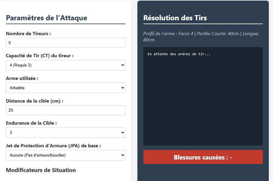 Warhammer Fantasy Battle v2 — table de résolution de tir